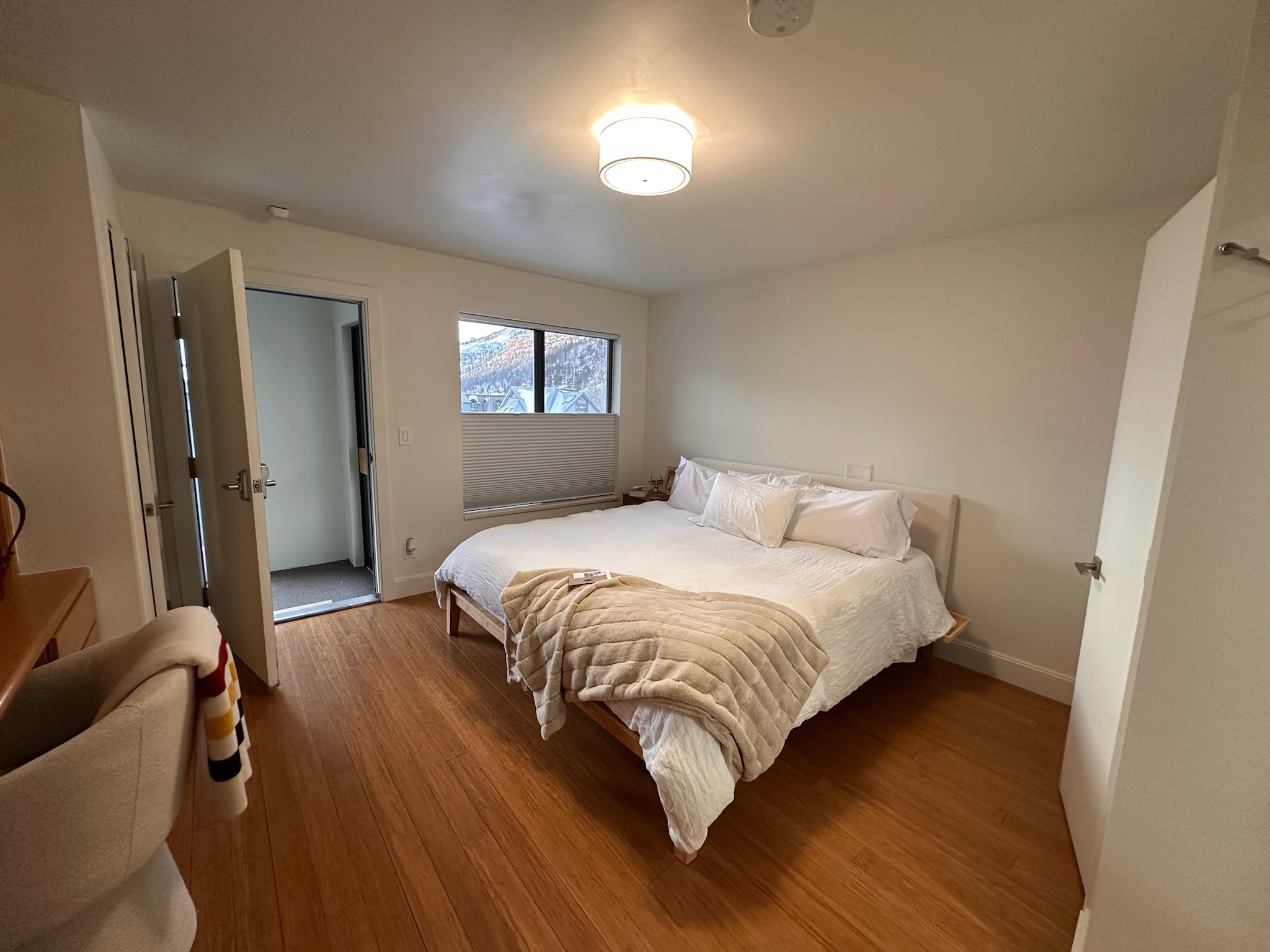 Downstairs king bedroom with mountain view
