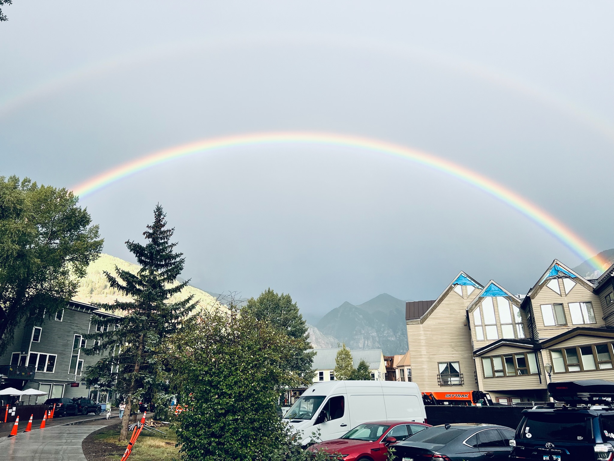 Double rainbow over Telluride, viewed from the property