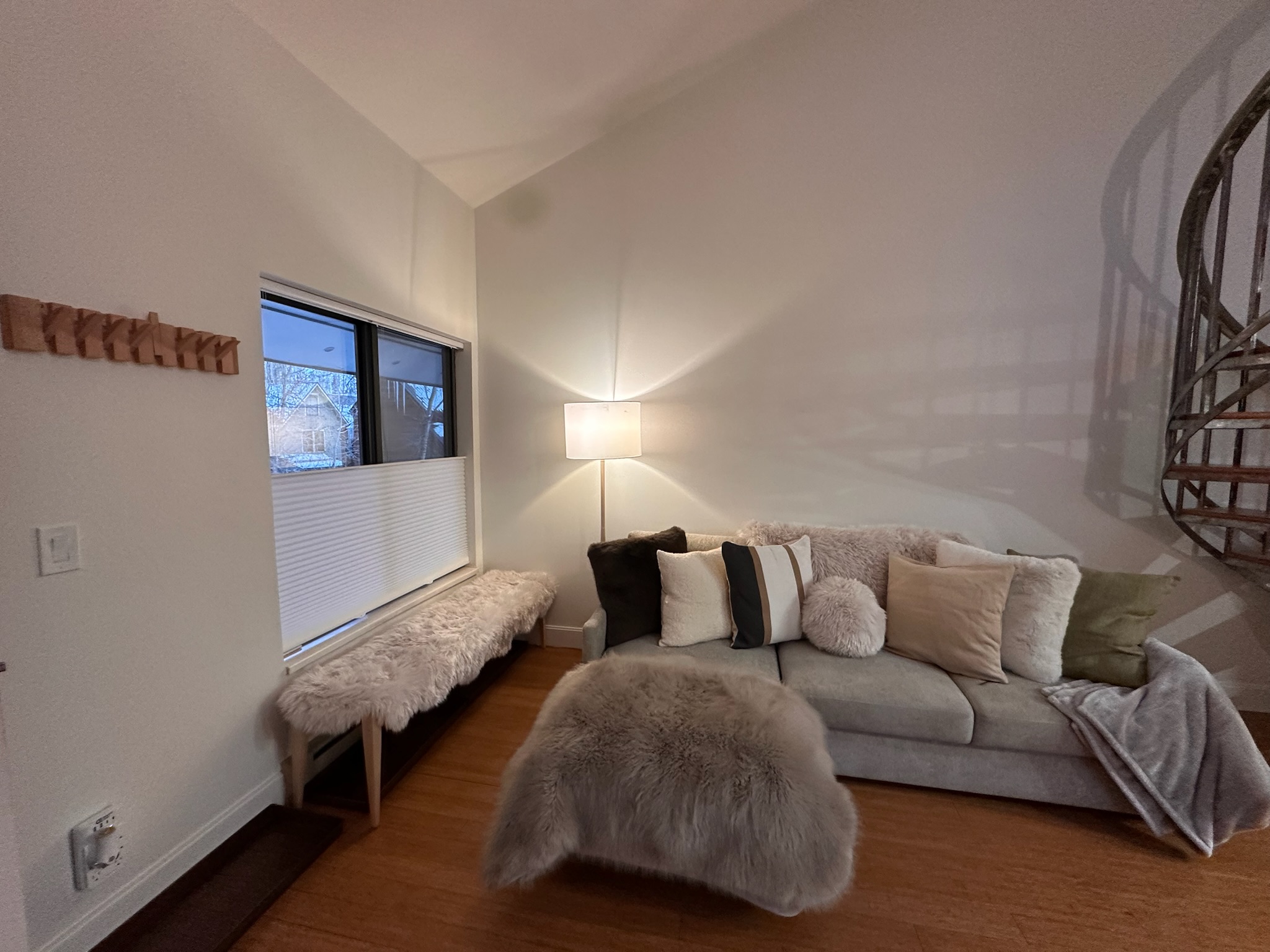 Living room sectional with queen sofa bed